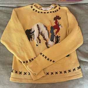 Yellow Horse Pattern Sweater